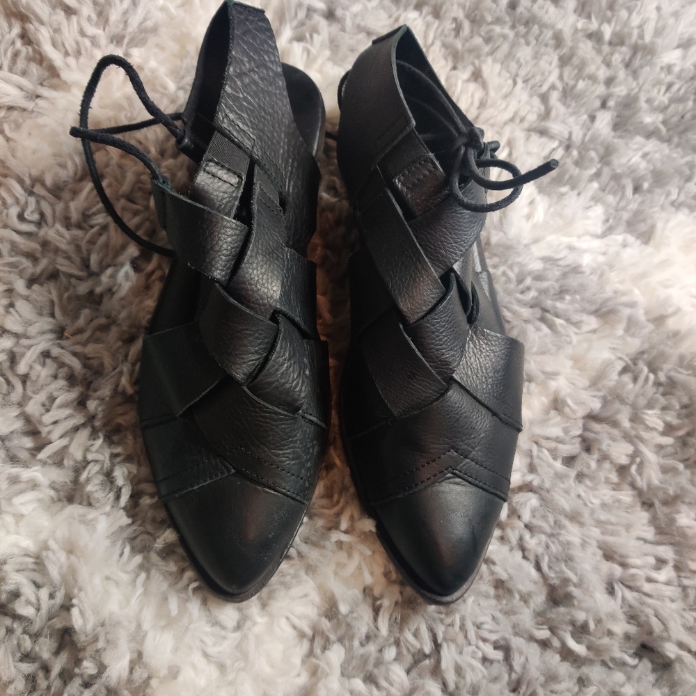 Woven Leather Flats